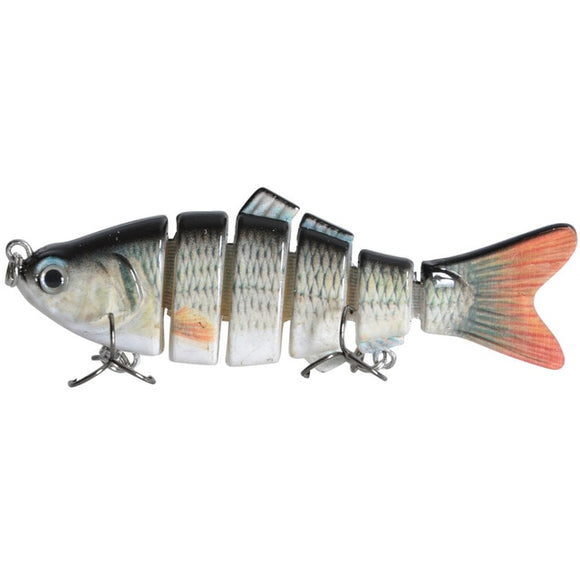 3D Eyed 6-Segment Lifelike Bait With 2 Hooks