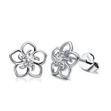 Real Sterling Silver AAA Zircon Stud Earrings