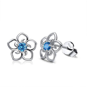 Real Sterling Silver AAA Zircon Stud Earrings